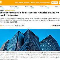 Brasil lidera fuses e aquisies na Amrica Latina no primeiro semestre